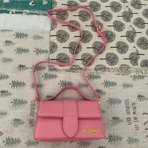 Jacquemus Pink Leather Tote Crossbody Bag
